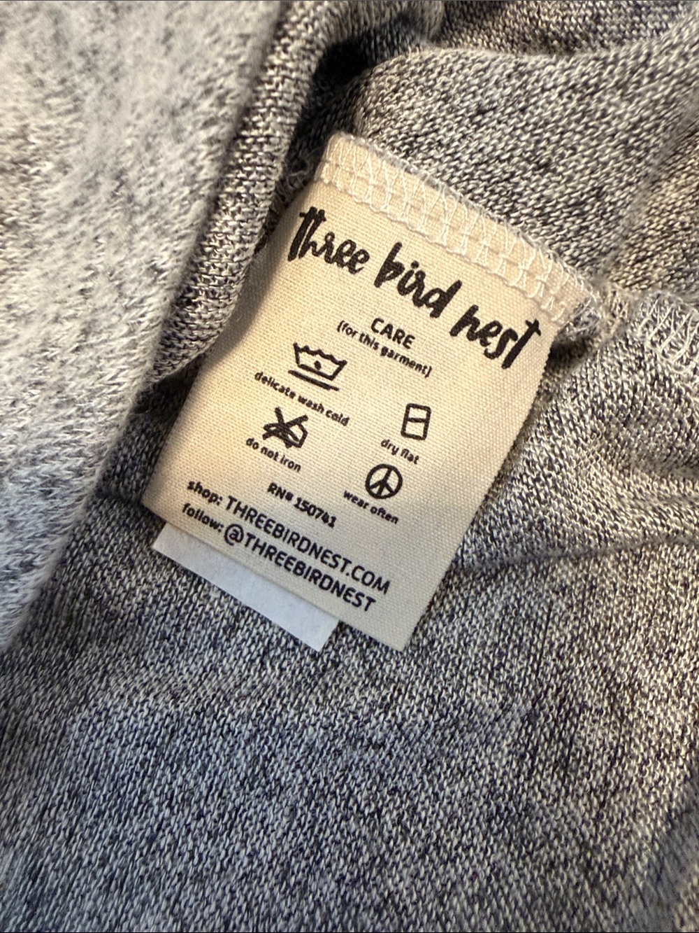 NWT Three Bird Nest FLY WITH ME BATWING SLEEVE KNIT SWEATER Size Large Grey - Picture 4 of 6